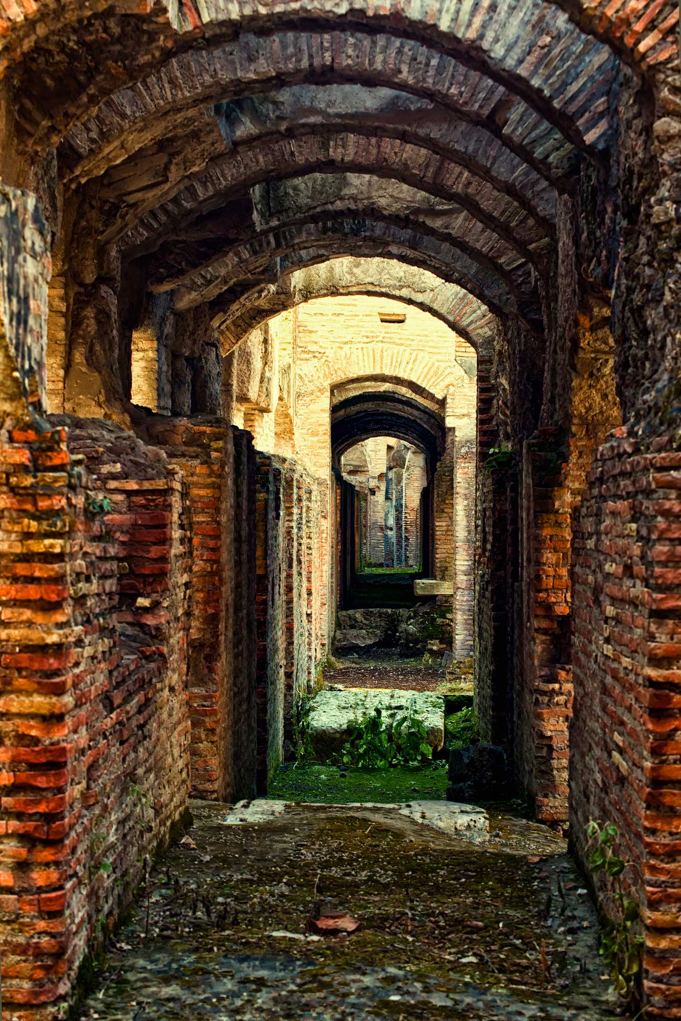 An underground passage in the Colosseum